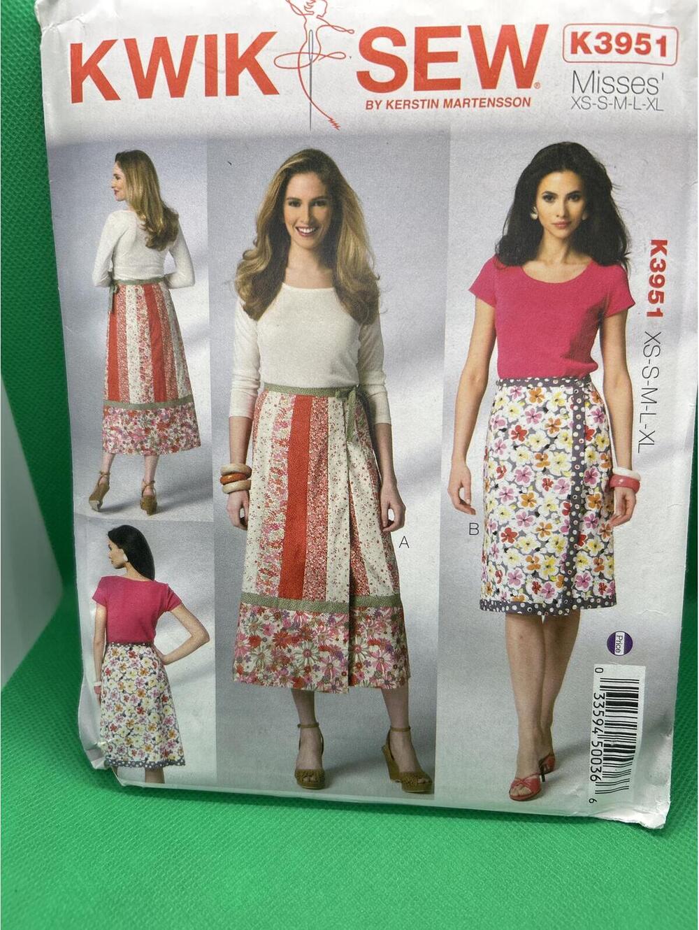 Kwik Sew K3951 Misses' Skirt Sewing Pattern XS-XL -box4